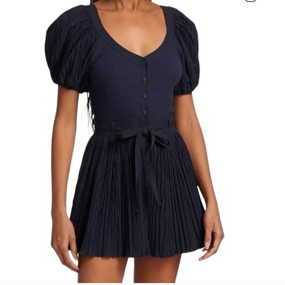 Ulla Johnson Navy Puff Sleeve Dress Romper